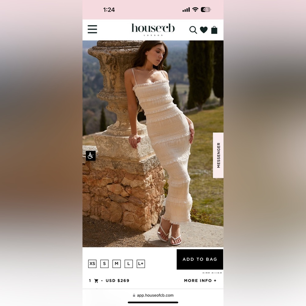 House of CB Ivory Sequin Pleat Maxi Dress